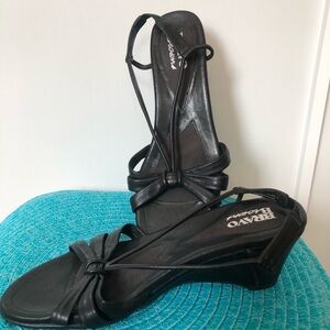 Browns Bravo Black Leather Sandals Size 9